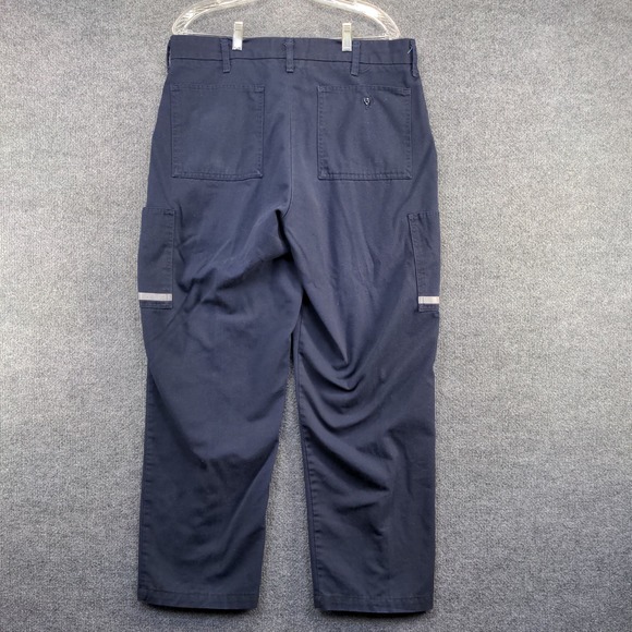 FedEx Stan Herman Men's Reflective Work Pants Blue Size 38Rx31 Uniform - Picture 2 of 10